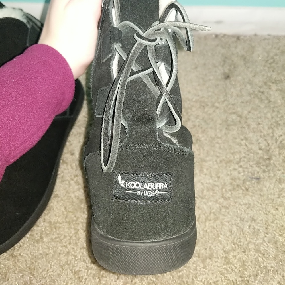 Koolaburra by UGG Suede Tie Back Short Boots - Sha - Picture 5 of 6